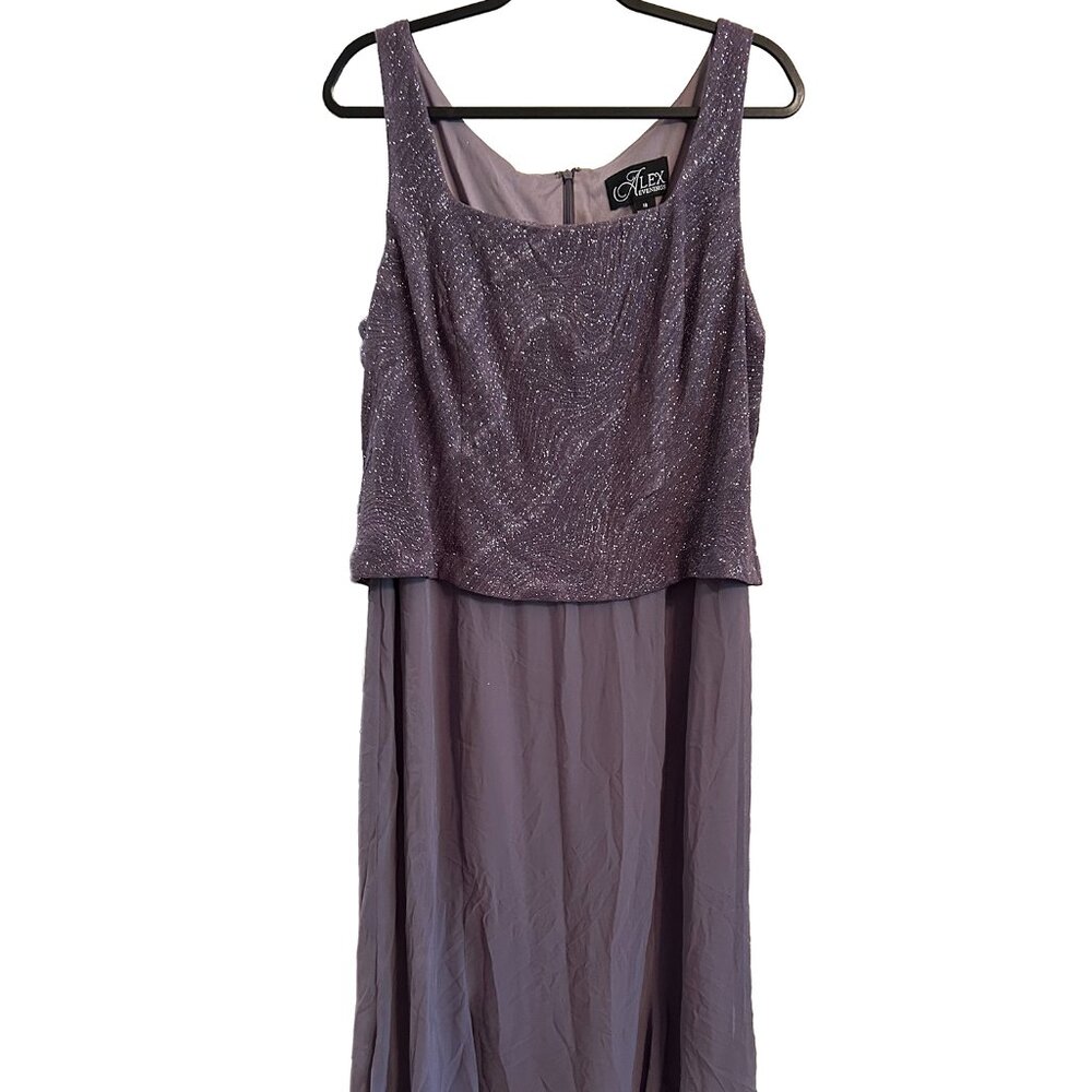 Alex Evenings: Square Neck Popover Zipper Back Dress